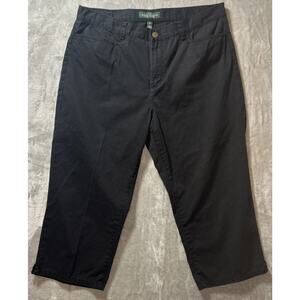 LRL Lauren Jeans Co. Jeans Womens 14 Black Classic Midcalf Cropped Smart Casual